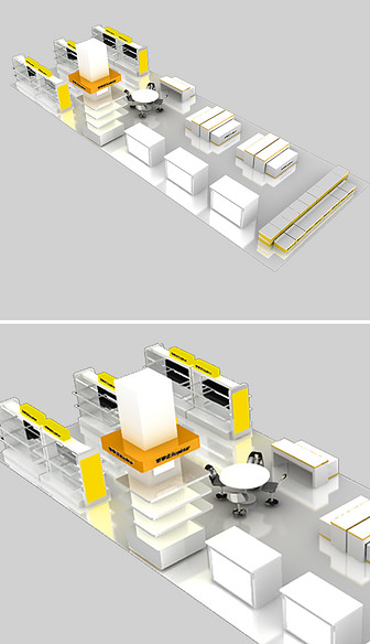 食品货架展会展厅3D模型效果图