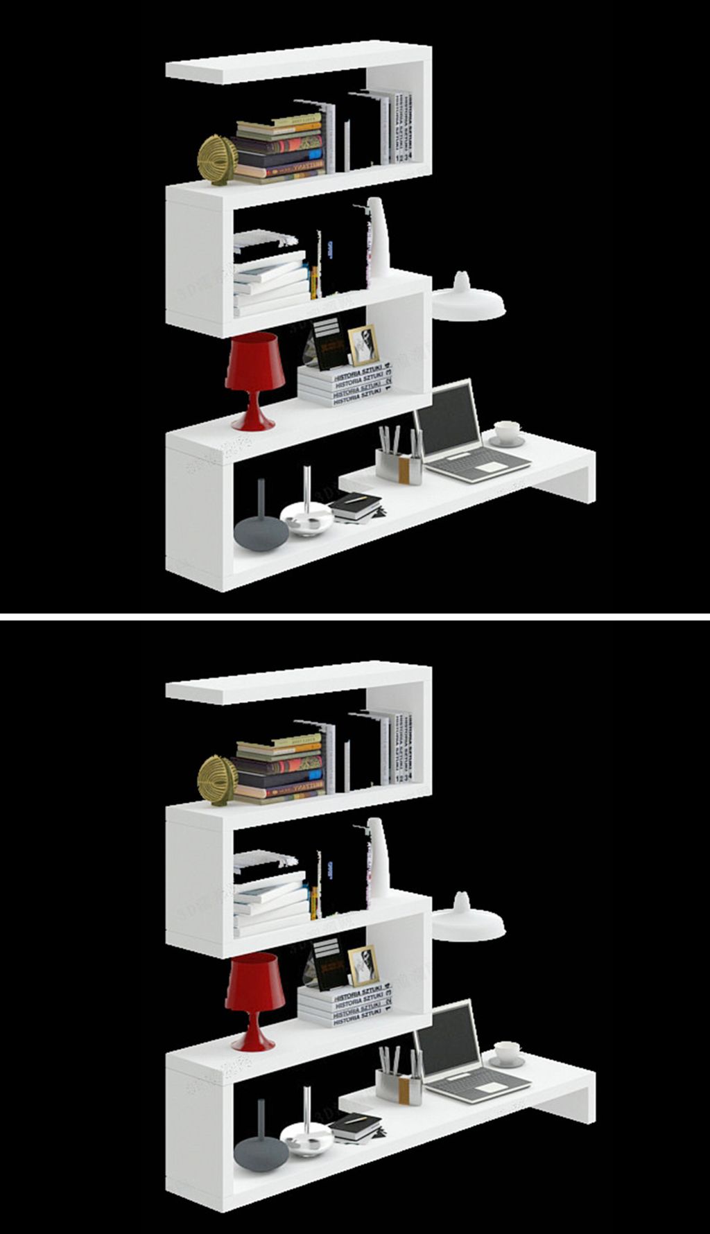 原创欧式3d立体图书馆书柜3d模型