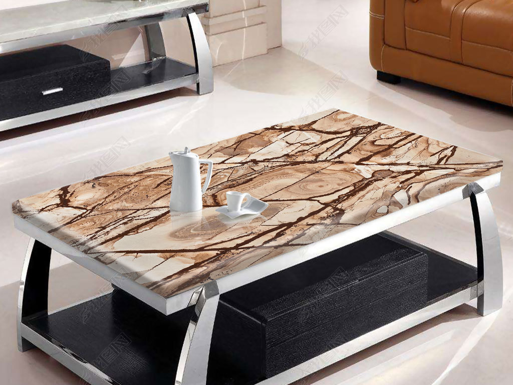 高仿树木木纹天然大理石纹茶几贴图
