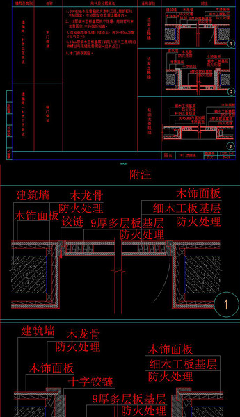 cad木门暗门隐形门做法节点大样图施工图