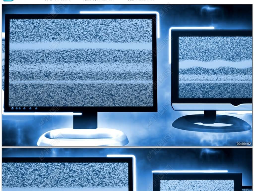 电脑显示器无信号雪花屏幕高清背景视频