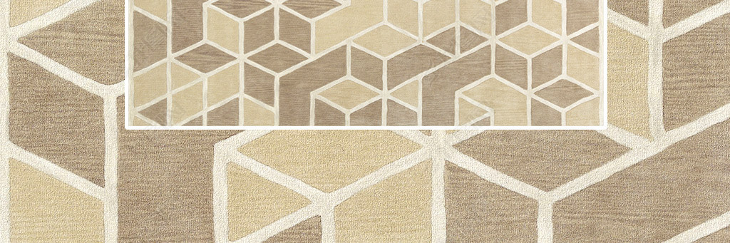 现代驼色北欧抽象3d立体几何地毯图案设计