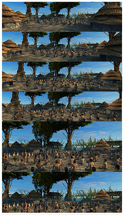 原始部落户外建筑|远古古代原始部落村落野人祭祀3d场景模型