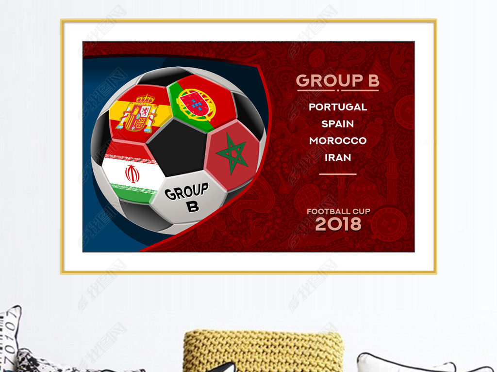 世界杯B组分组葡萄牙西班牙海报赛程表背景