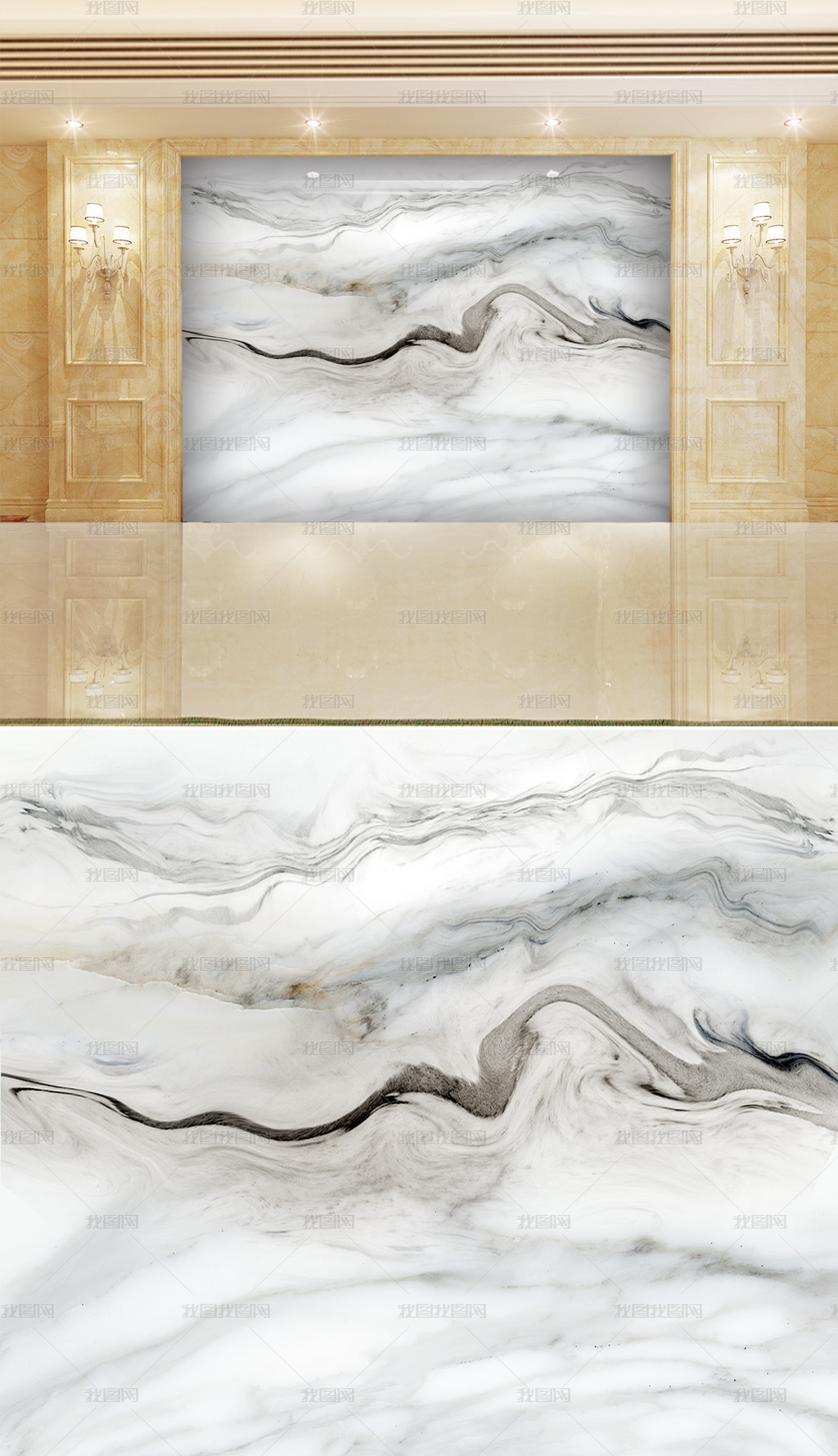 高清3d大理石纹山水花日出背景墙青碧流云图片素材模板下载 大理石背景墙 我图网