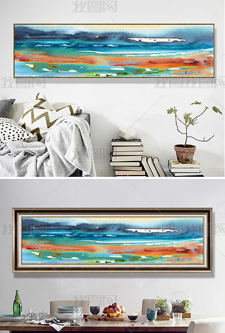 水彩画海景专题模板-水彩画海景图片素材下载-我图网