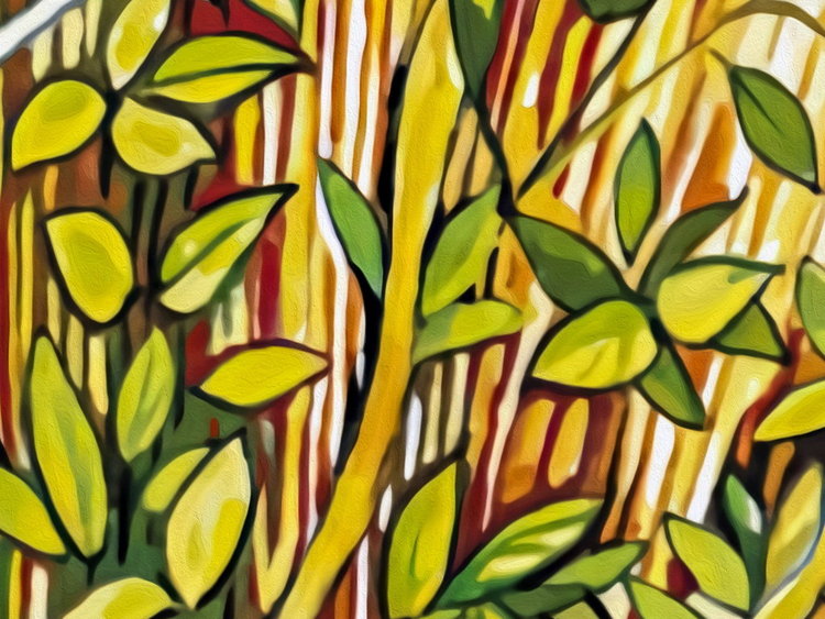 北欧风格绿色森林生命女神生机盎然背景墙