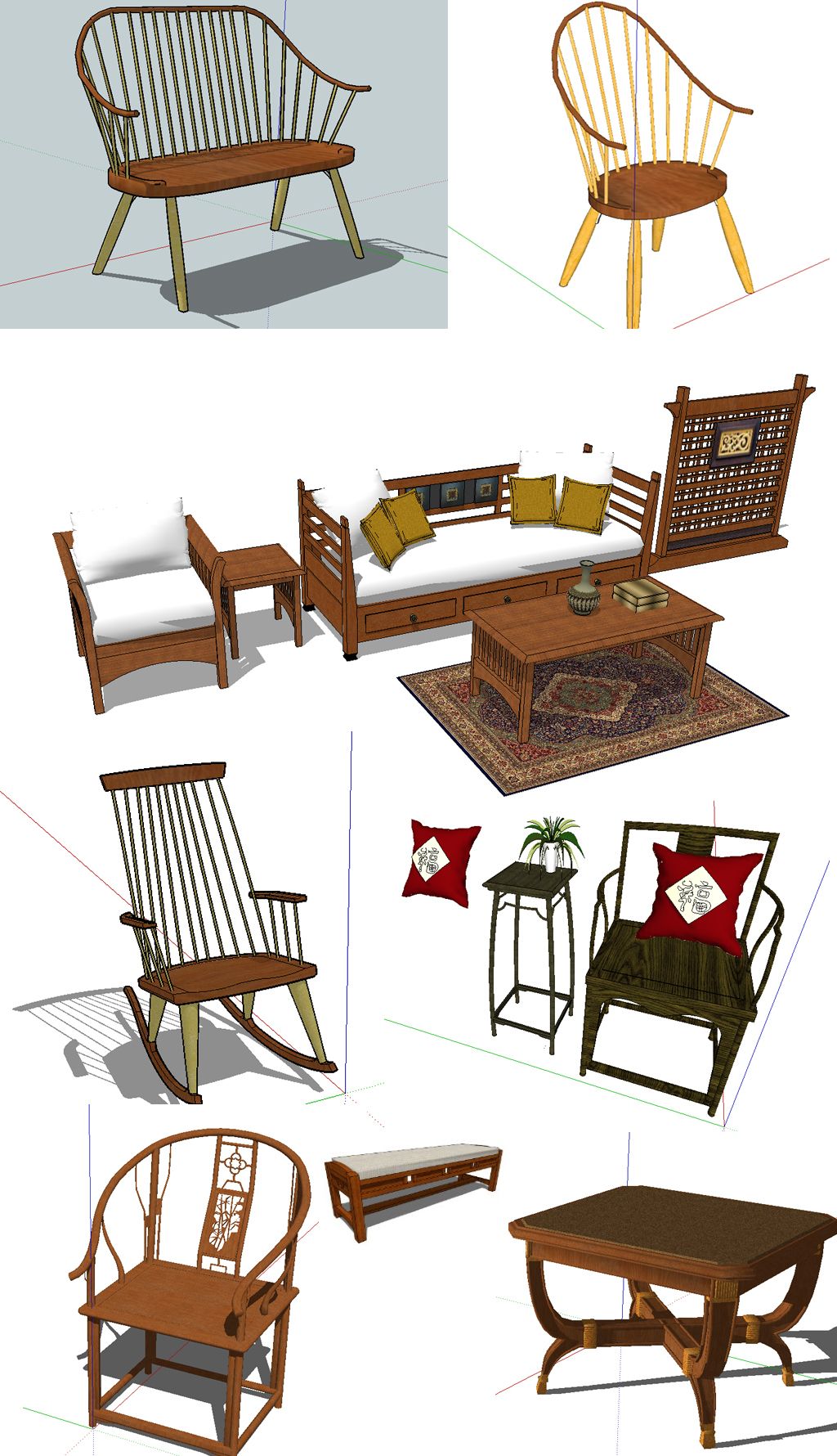 116款草图大师官方新中式家具模型集