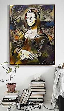 欧美现代油画人物装饰画|蒙娜丽莎手绘装饰画欧美油画人物装饰画