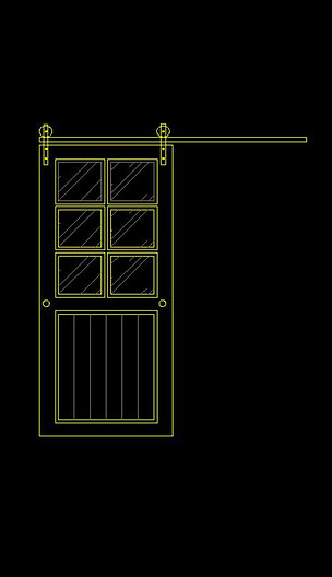 厨房谷仓门单推拉门cad立面图下载-编号17970246-cad图纸-我图网