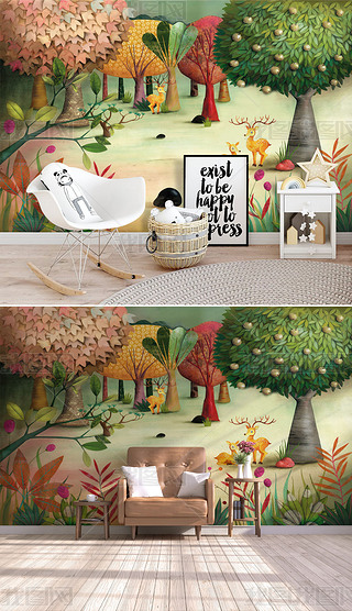 幼儿园森林十二生肖主题墙专题模板-幼儿园森林十二生肖主题墙图片