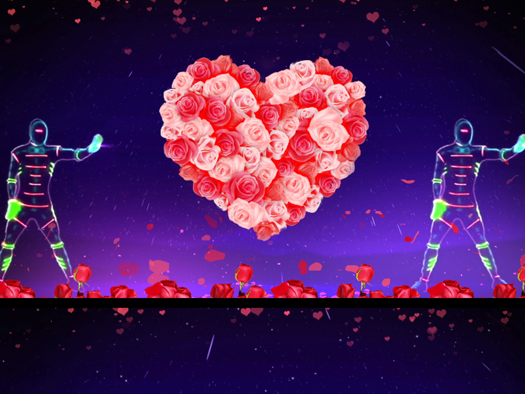 痴情玫瑰歌曲舞台表演背景led视频