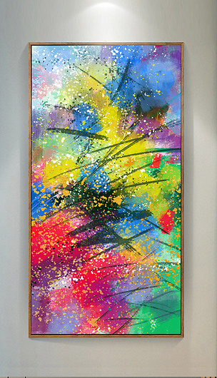 北欧抽象油画客厅玄关装饰画