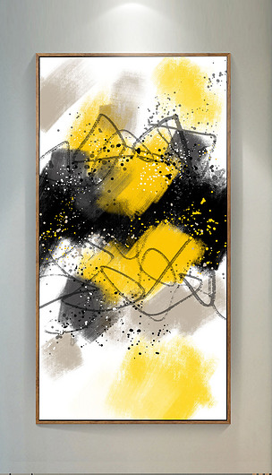 北欧简约抽象油画客厅玄关装饰画