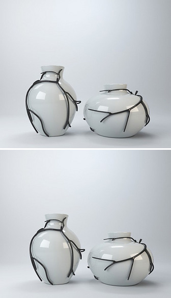中国风瓷器茶具酒瓶3d模型设计茶餐具素材