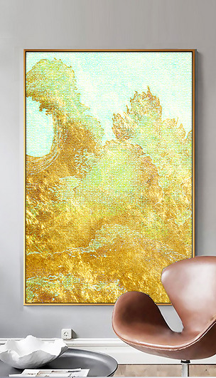 抽象意境装饰画高档抽象艺术水墨金箔画境画