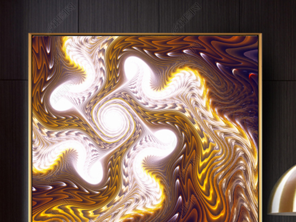 原创现代简约金色纹理图案抽象装饰画