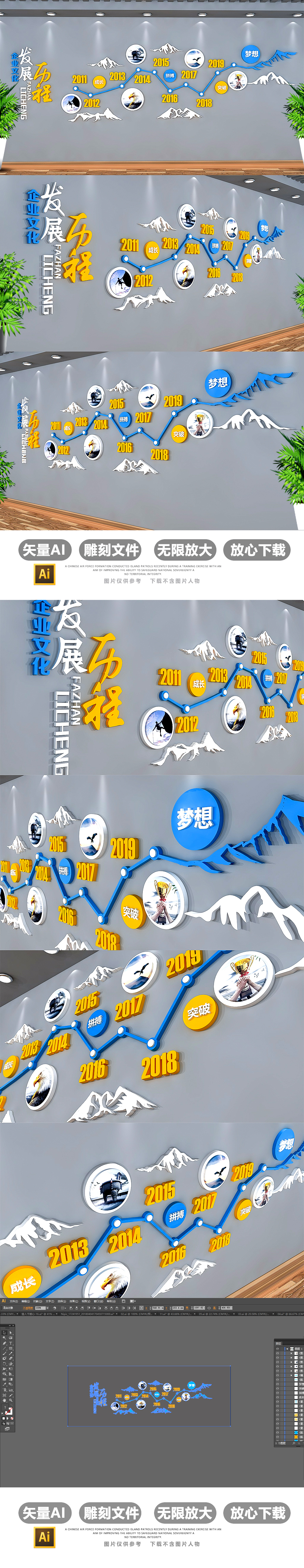 企业大事记文化墙时间轴设计公司发展历程
