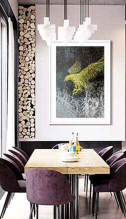 北欧高档大气抽象艺术无框画现代简约老鹰金箔动物装饰画