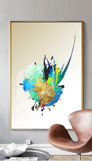 抽象意境简约水彩现代抽闲艺术装饰画