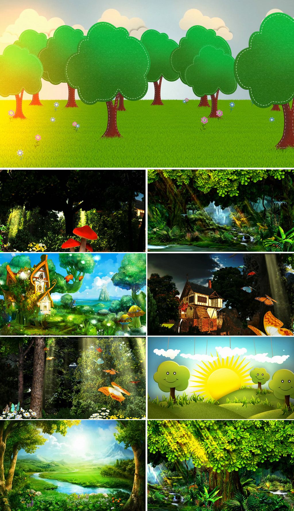 幼儿园大班童话剧森林小卫士表演背景led视频