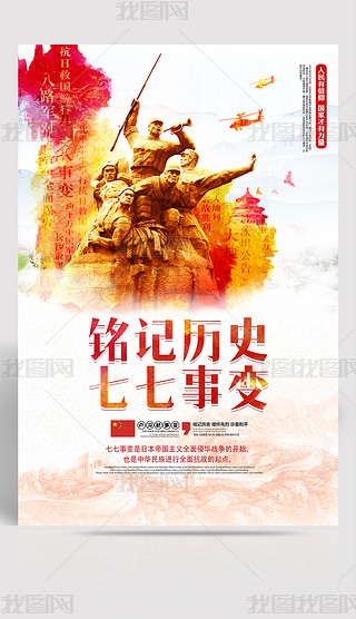 七七事变宣传海报挂画