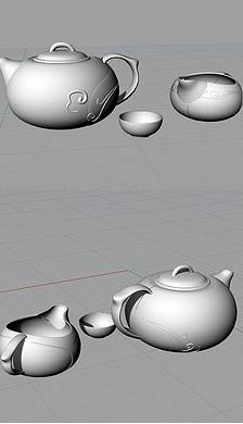 426茶壶花纹犀牛3d模型图