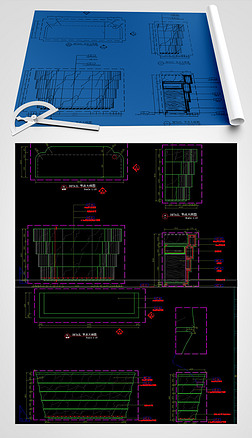 前台cad剖面图专题模板-前台cad剖面图图片素材下载-我图网