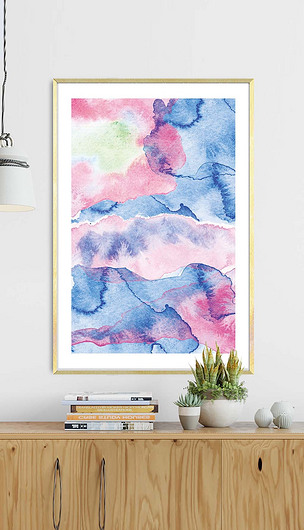 水墨渲染抽象水彩装饰画