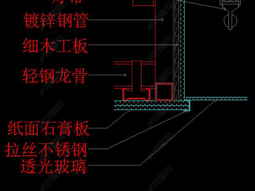 原创cad软膜灯箱节点大样图施工图透光灯箱版权可商用
