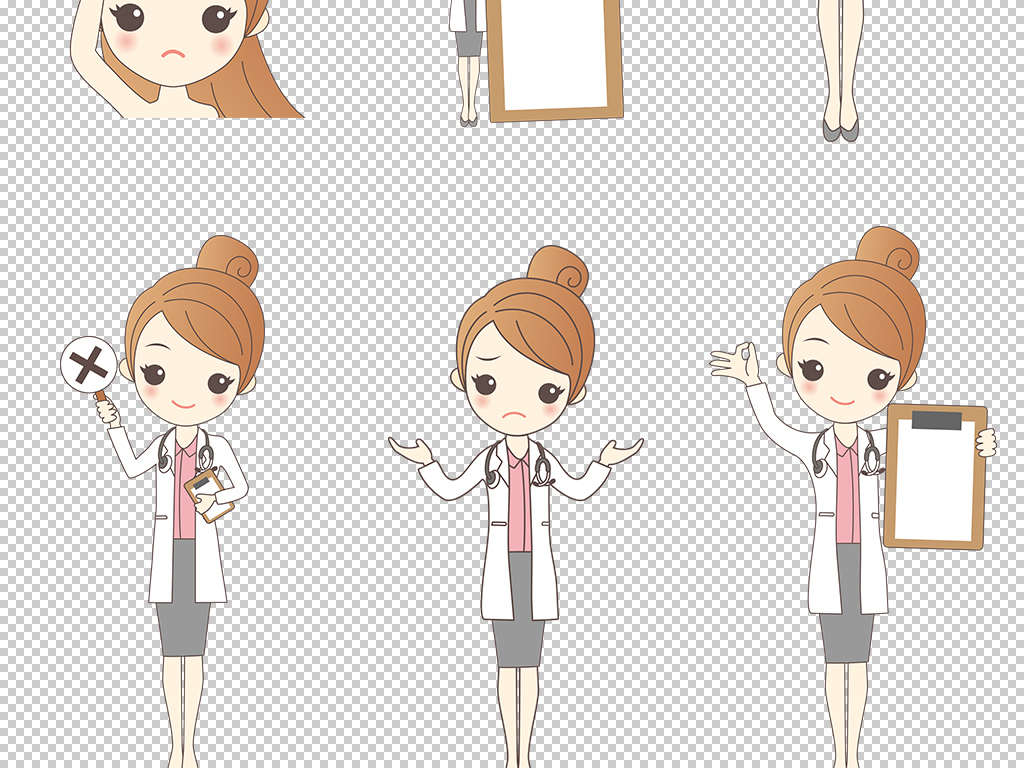 女性美容美发护肤卡通形象