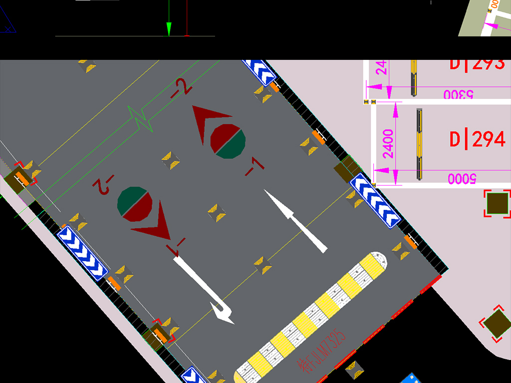 地下停车场交通设施平面布置图CAD模板