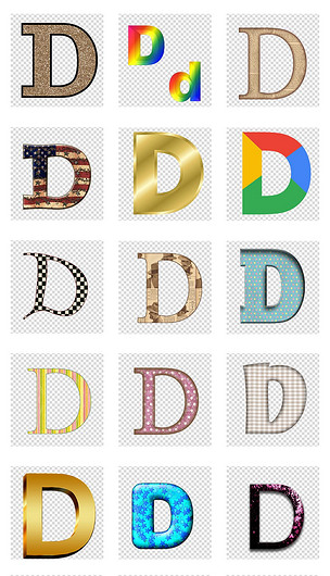 创意字母艺术字字母d设计透明免扣下载-编号18441544-英文艺术字-我