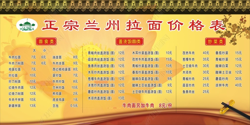 展板设计 其他展板设计 其他展板 > 兰州牛肉拉面价格表拉面简介登录