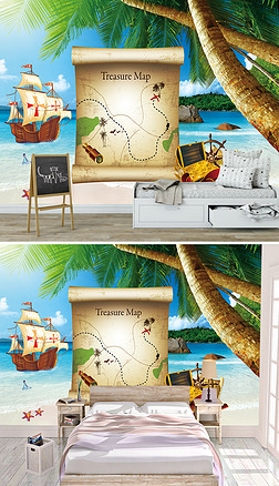 加勒比海盗工装壁画专题模板-加勒比海盗工装壁画图片素材下载-我图网