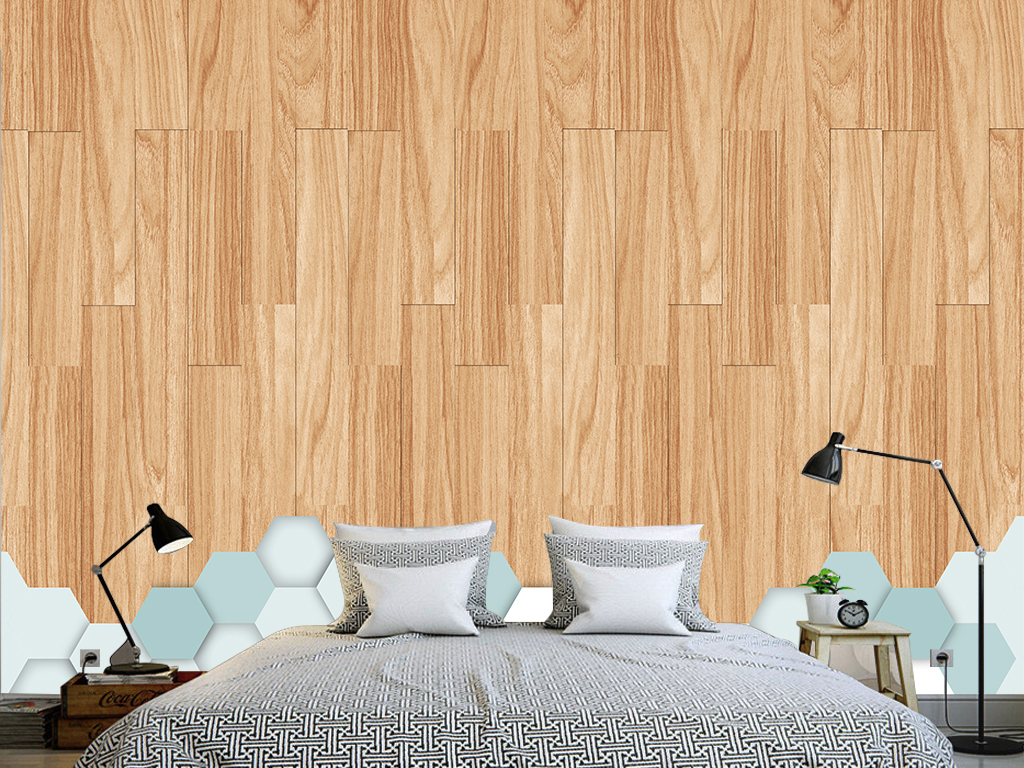 北欧背景墙木纹风情