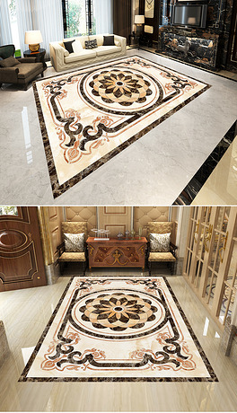 大理石地板拼花图片素材_原创大理石地板拼花设计模板下载_白玉陶心