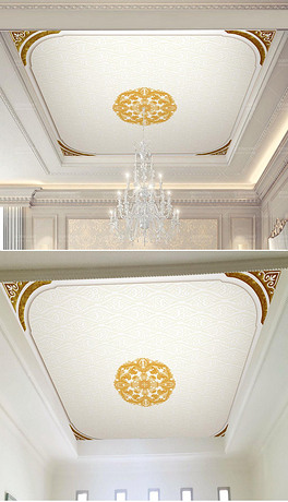 现代简约大气欧式花纹吊顶天花