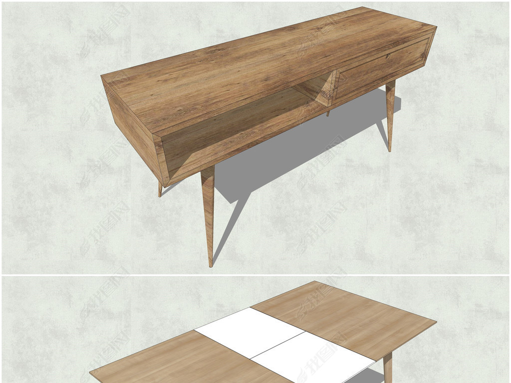 精品北欧现代风格欧式家具桌椅板凳SU模型