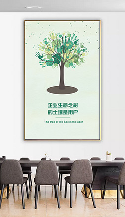 企业文化展板创意励志挂画海报企业生命树
