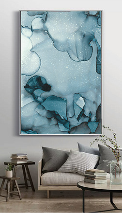 文艺山水风景画装饰画|新中式水墨抽象山水几何线条小清新北欧装饰画