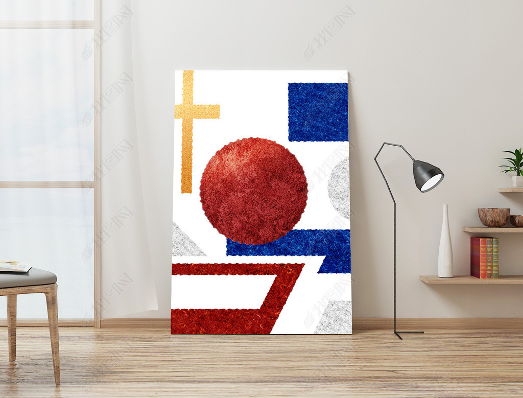 现代简约抽象几何图形艺术背景装饰画