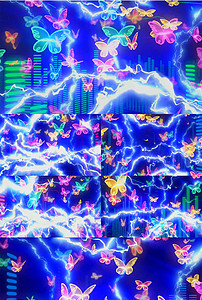 舞曲兔子舞蝴蝶舞台背景视频