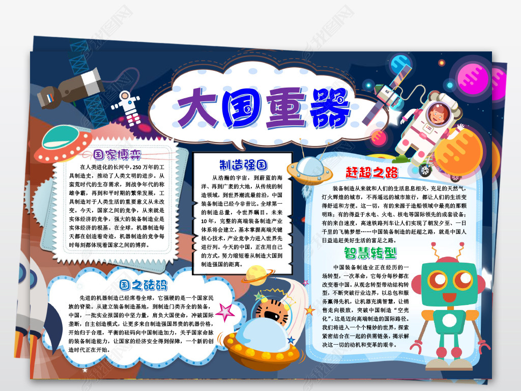 word大国重器小报探秘大国重器电子小报手抄报