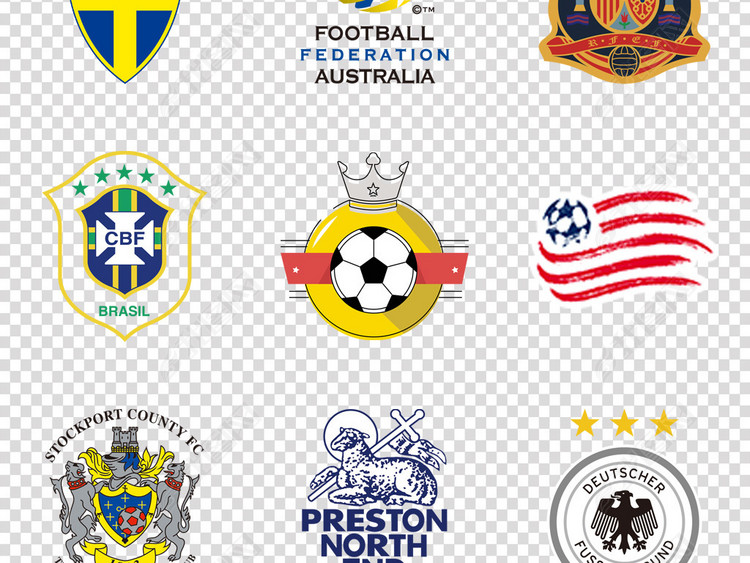 欧冠五大联赛世界杯队徽足球队徽PNG素材