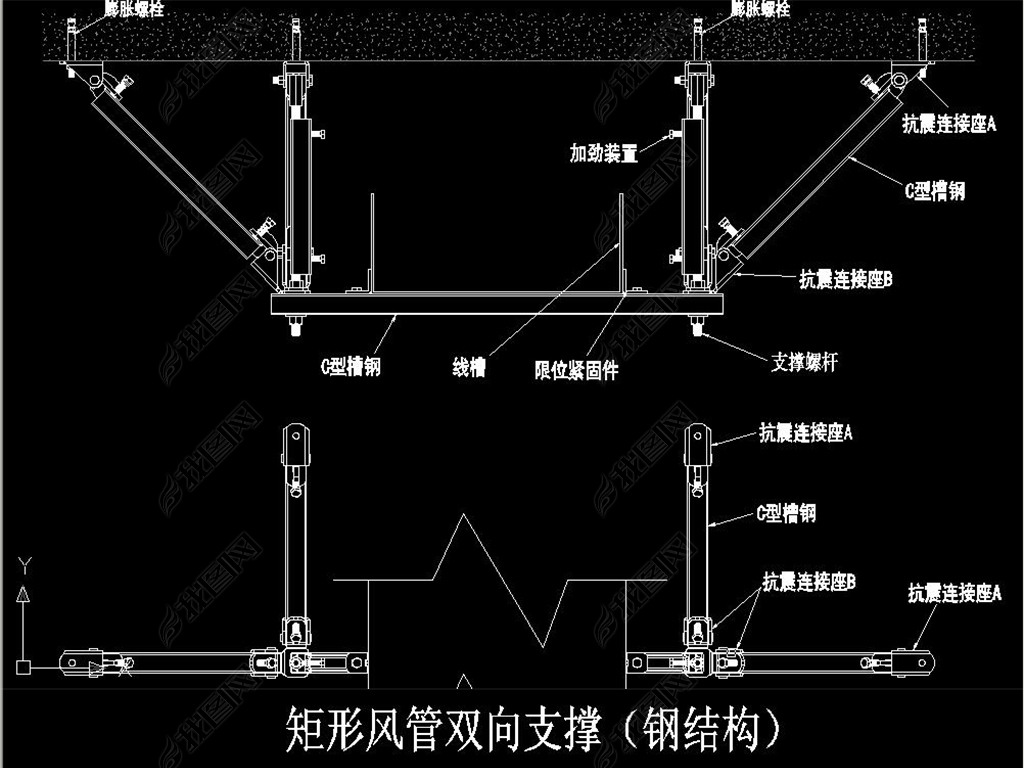 原创暖通风道安装示意图
