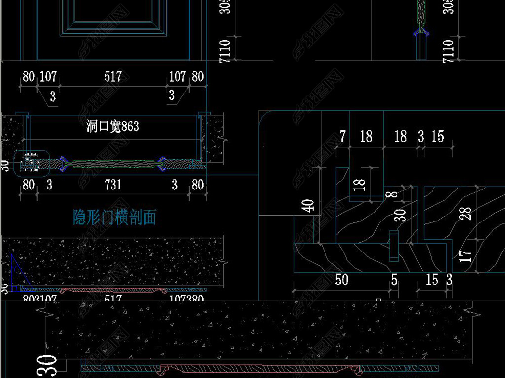 隐形门标准图纸