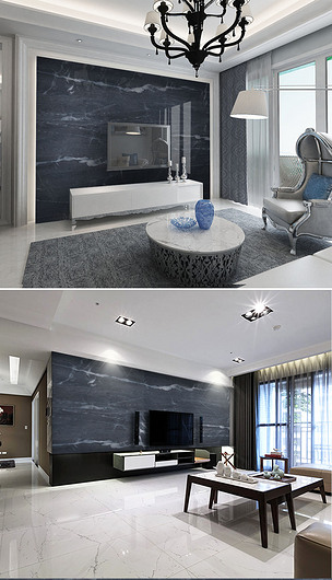 高档大气宝石蓝大理石背景墙