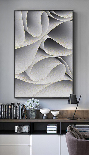 现代风格时尚曲线北欧玄关装饰画