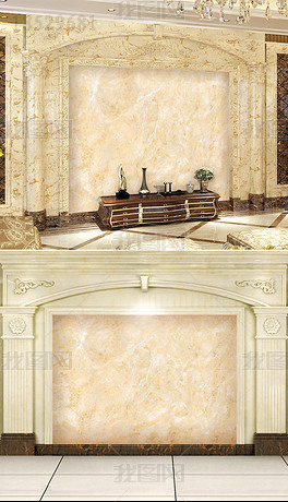 新款进口大气纯大理石纹米黄玉背景墙